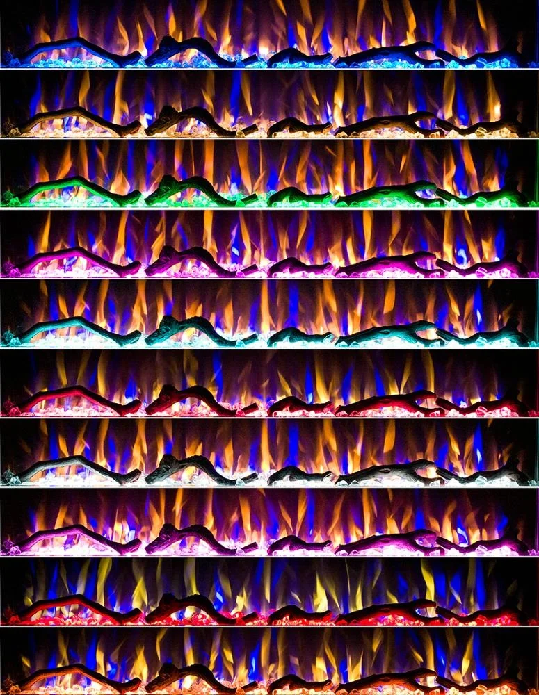 50 Inch Modern Look Wall Mounted Decorative Electric Fireplace with MDF Frame