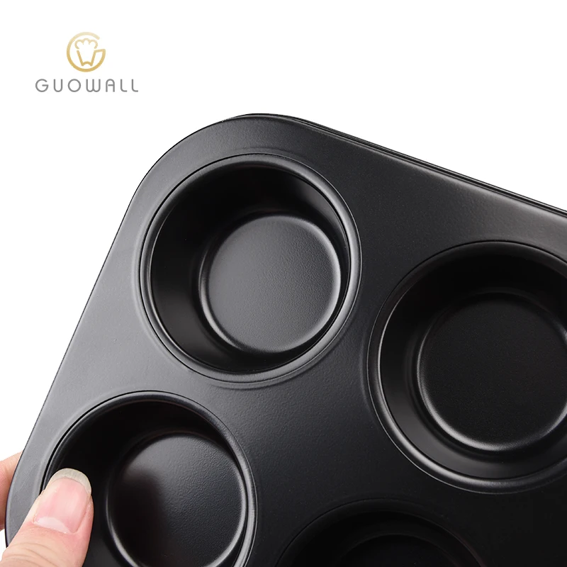 6 Cups Gold Nonstick Coating Carbon Steel  Cupcake molds  Baking Tools Muffin Pan