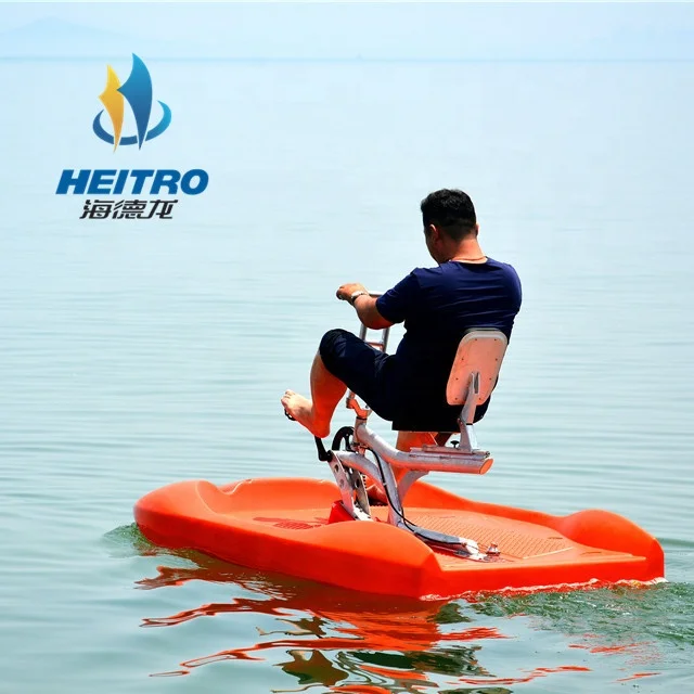 aquatic sport water bicycle 2persons ride water bike pedal boat floating hull pontoon boat