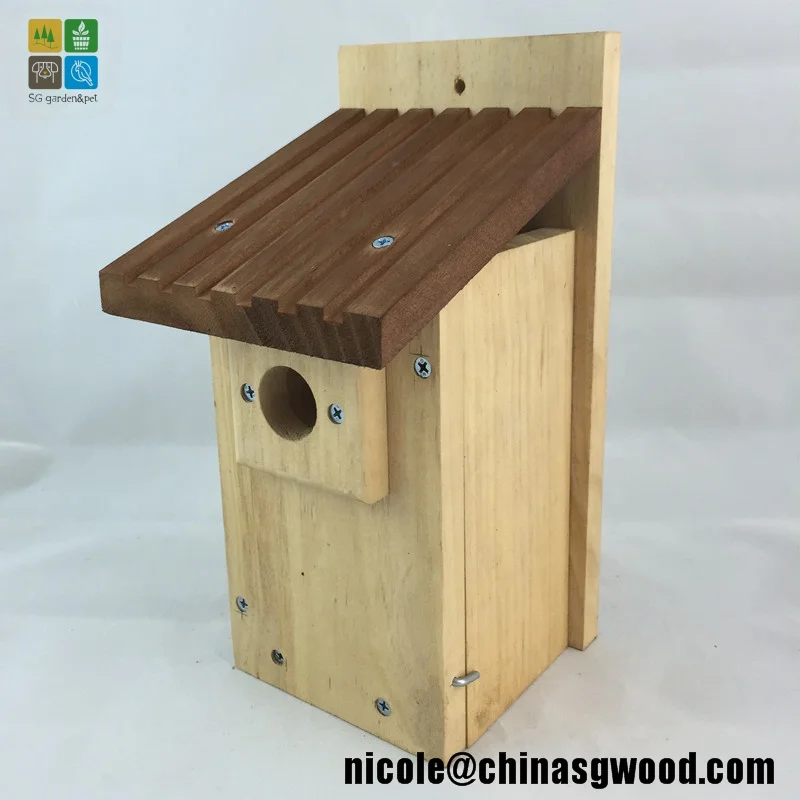 Chinese Wooden pet Cage lovely small bird nest box wood bird feeder house wholesale
