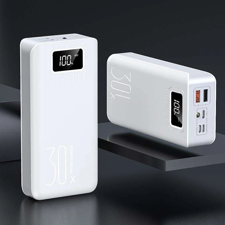 
30000mAh Portable Charger 5-Port USB Power Bank LCD External Battery Packs for iPhone X XS Max 7 8 6S Plus For Samsung Galaxy 