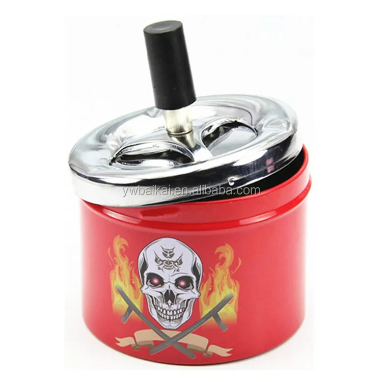 Жесть Вращающийся Пепельница с Крышкой Фильм Плакат Pattern Пользовательские Круглая Пепельница