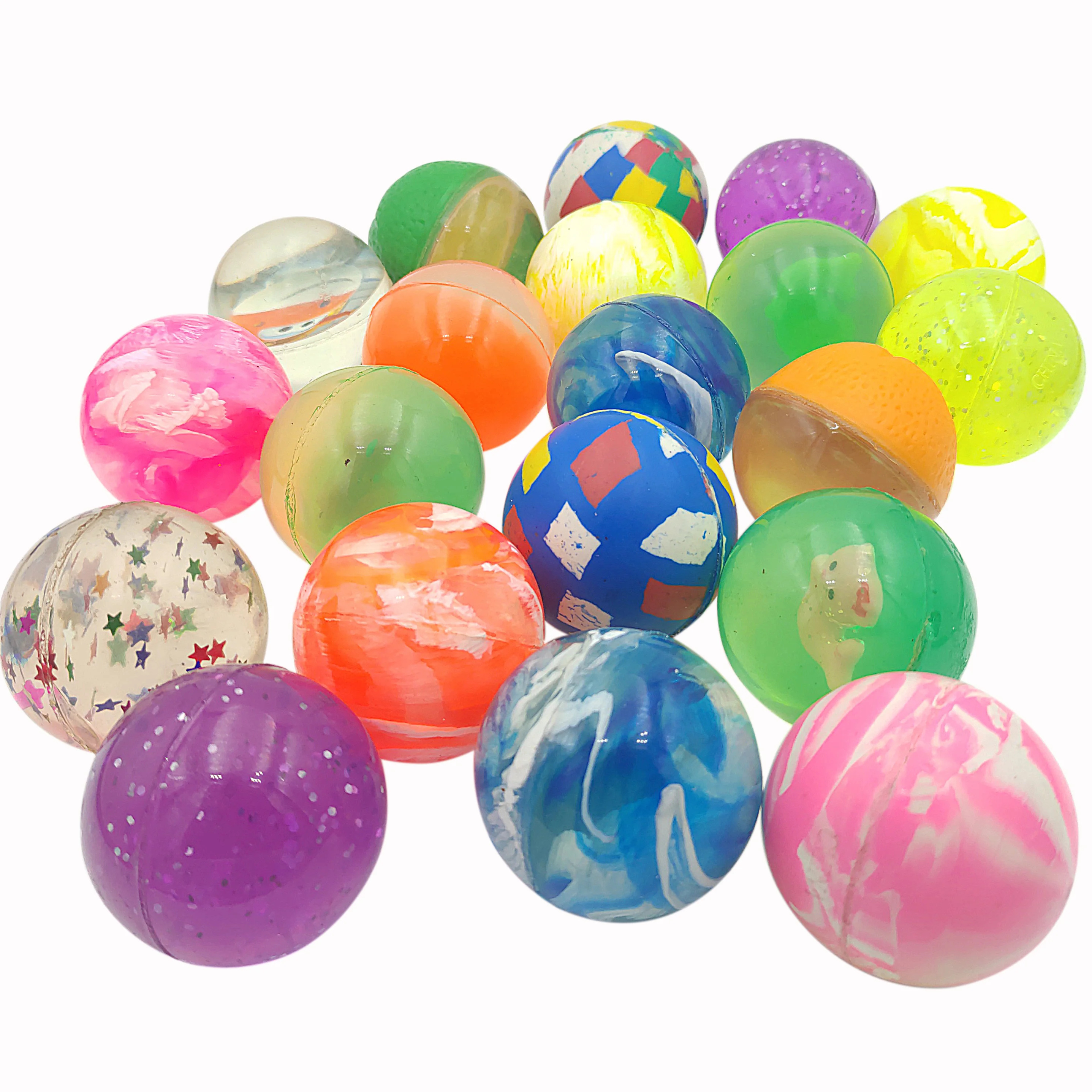 Wholesale assorted 45mm super bouncy balls rubber ball elastic ball for capsule vending machine