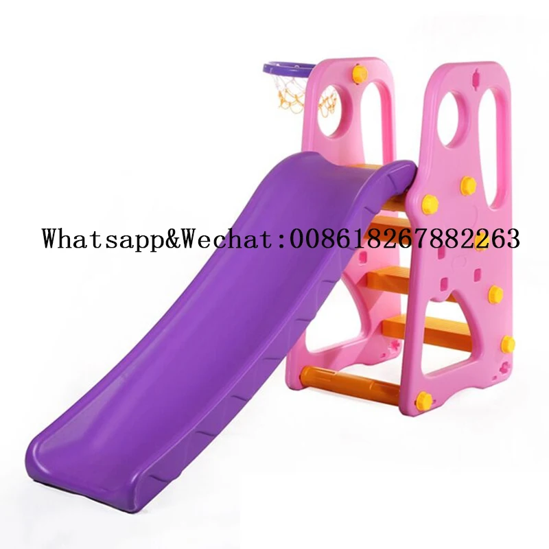Kindergarten indoor plastic slide play set for kids and children