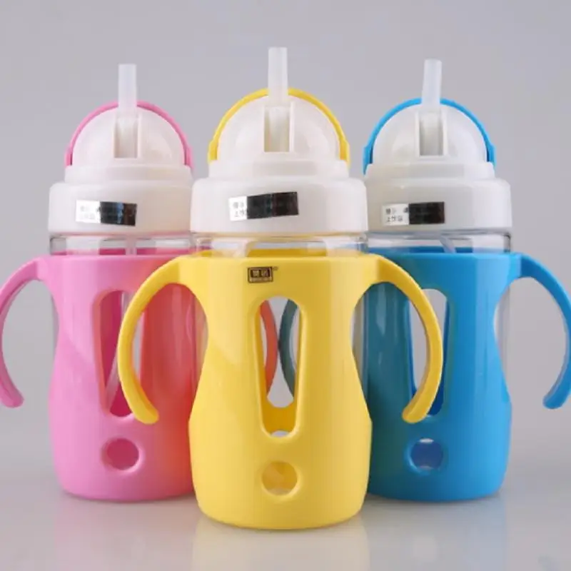 1 Pcs Pink Yellow Blue Spill Proof Toddler Baby Infant 2 Handle Spout Training Sippy Cup