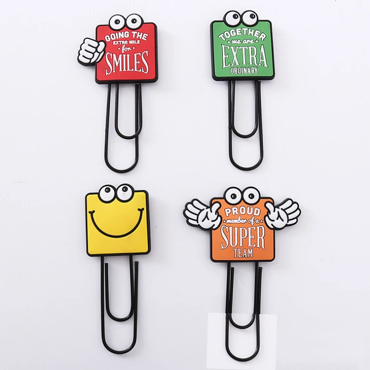 
Cartoon Korean Magnet Paper Clip Custom PVC Bookmark 