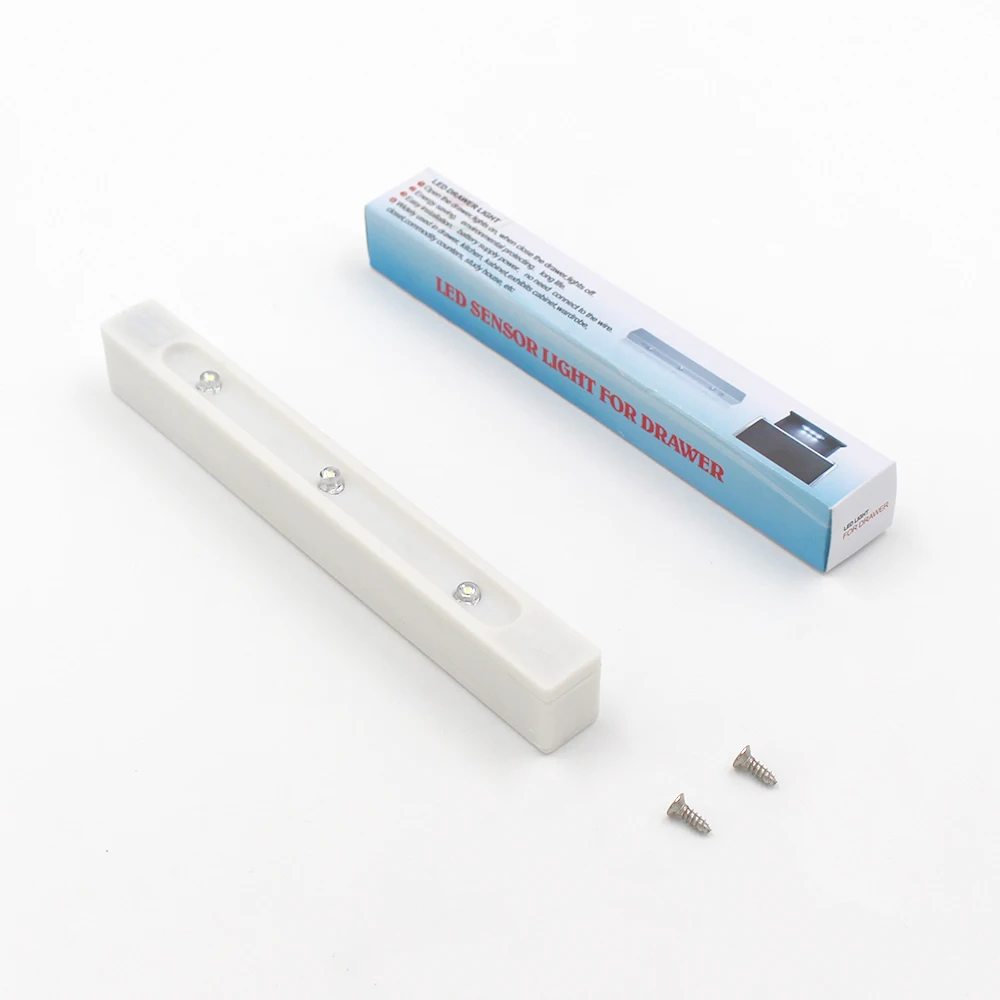 3-LED Wireless LED Drawer Light Stick-on Anywhere 0.3W Vibration Activated LED Light for Drawer