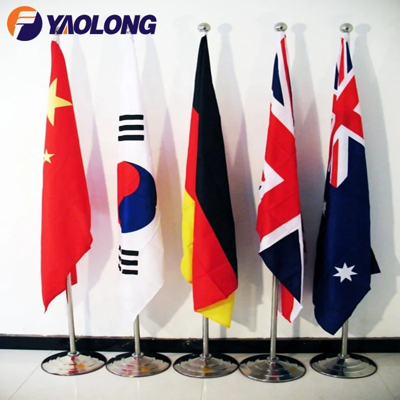 high quality 8ft floor indoor reception flag pole and stand