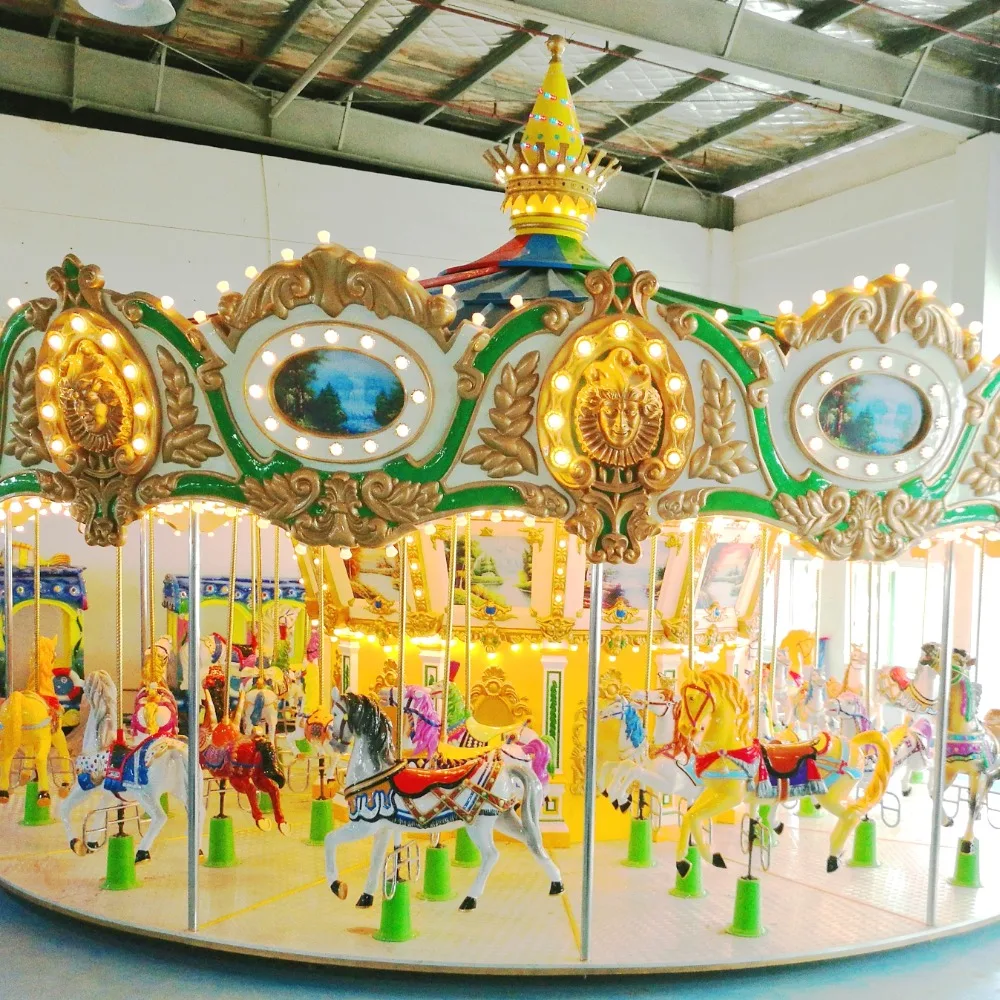 luxury happy merry to go round horse 30 years experienced factory manufacture amusement ride romantic double layer carousel