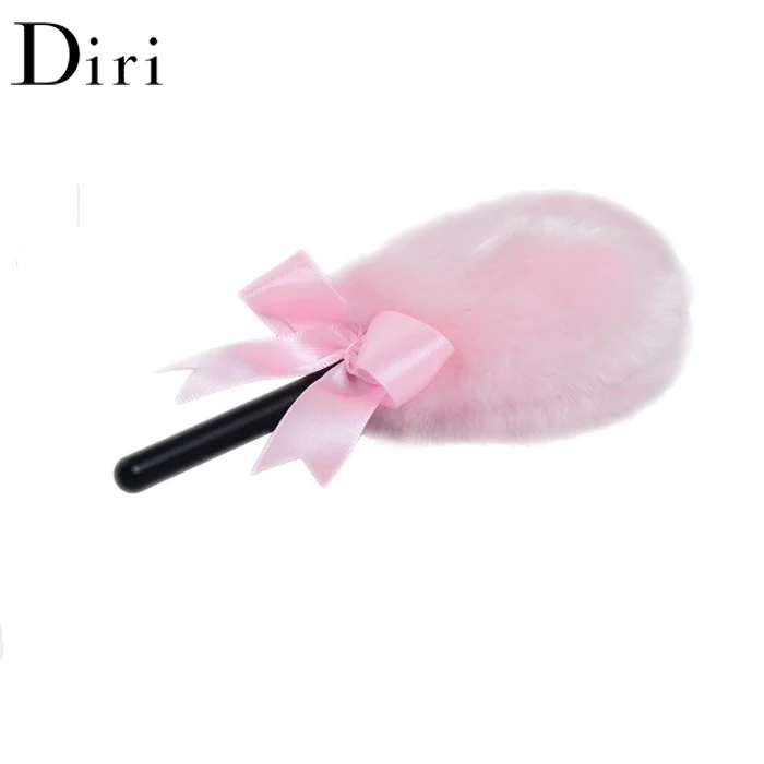 Beauty Cosmetic Plastic Handle Fluffy Cute Bowknot Plush Powder Puff