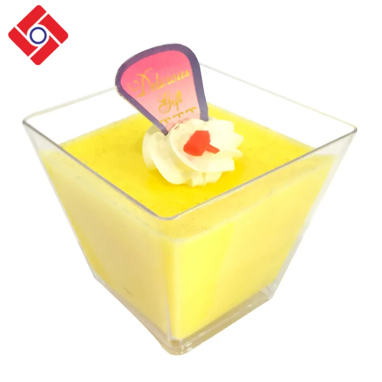 Eco-Friendly Plastic Square 200ml /7.0oz Clear Party Freeze Dessert Candy Mousse Cup Tiramisu