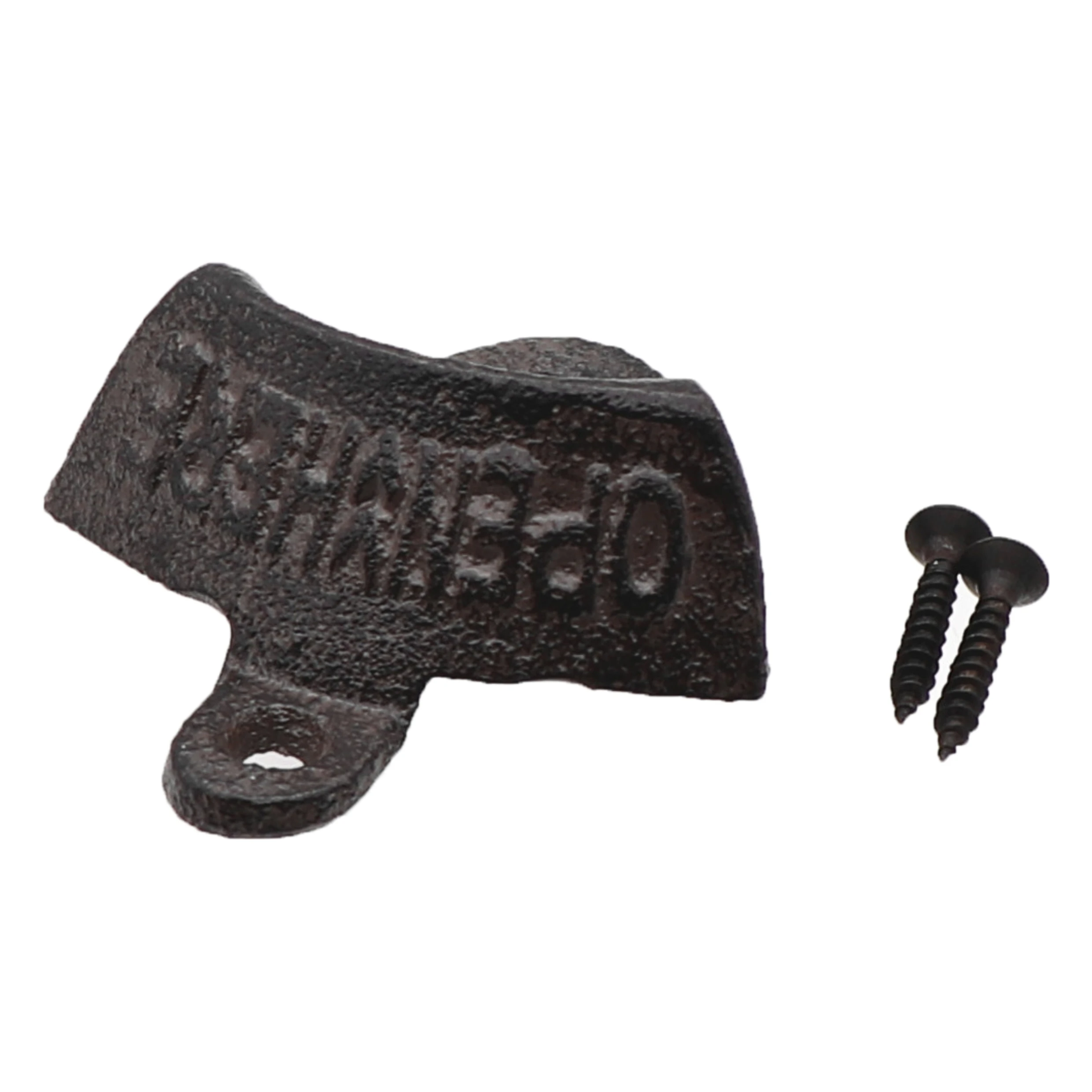 OPEN HERE Rust Antique Wall Mounted Bottle Opener Cast Iron Crown Stationary Beer Bottle Opener Mounting Screws Included