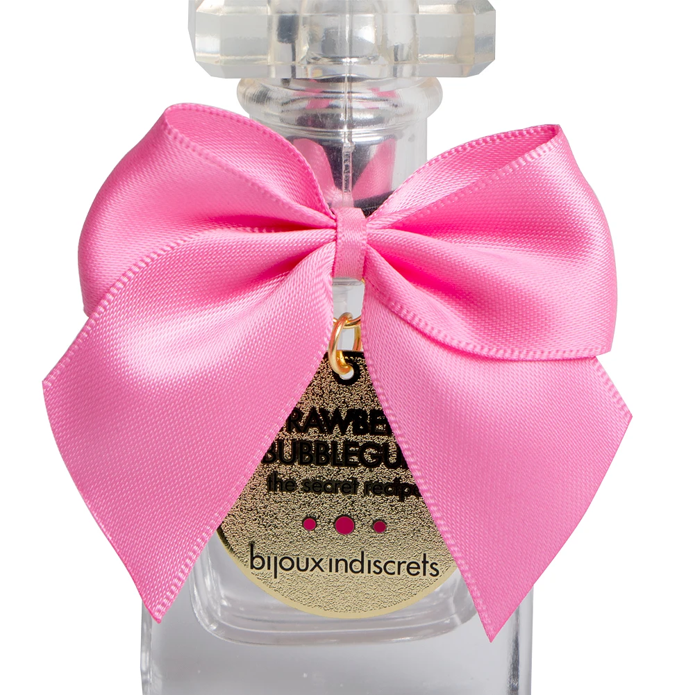 Custom solid perfume bottle packaging ribbon bow with elastic loop