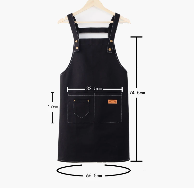 hot sale heavy durable Exquisite workmanship multi pockets cotton canvas denim jean looking bib apron