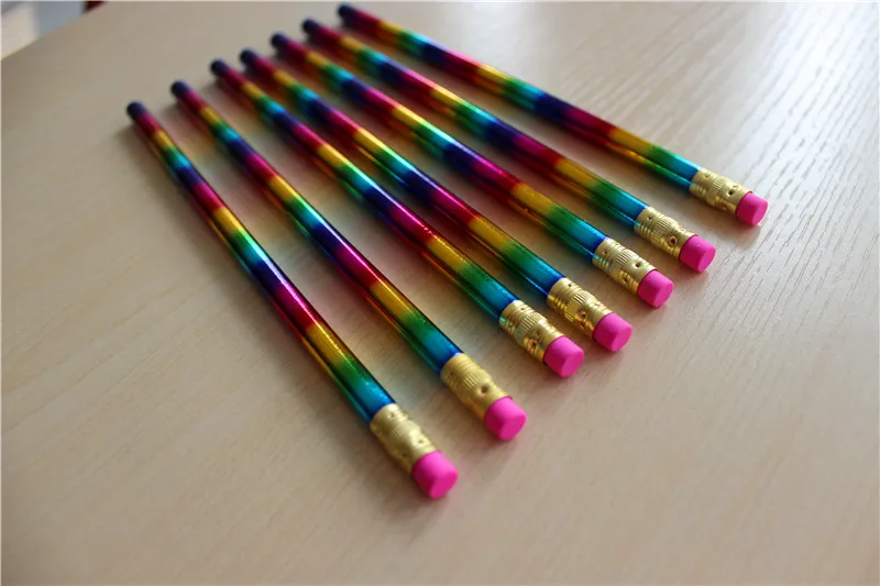 foil stamped pencils Pre Sharpened gift pencil with erasers