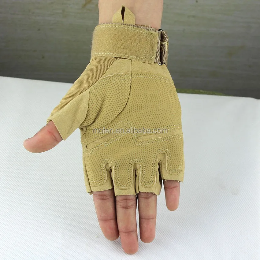 Black Tan Olive Green Army Airsoft Military Tactical Fingerless Gloves