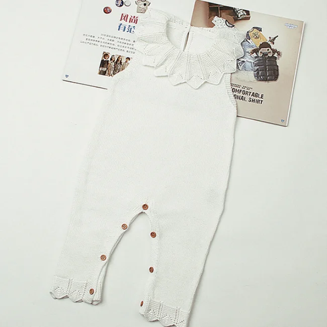 
PHB30725 sleeveless design baby 2019 knitted newborn romper 