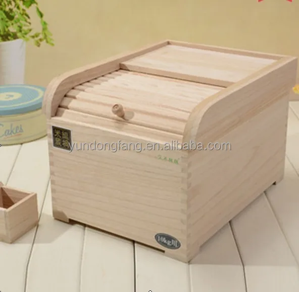 Kitchen Wood Insect Prevention Dampproof Rice ,Cereals Storage Box