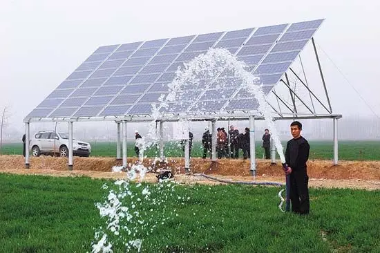 High flow surface solar water pump for irrigation