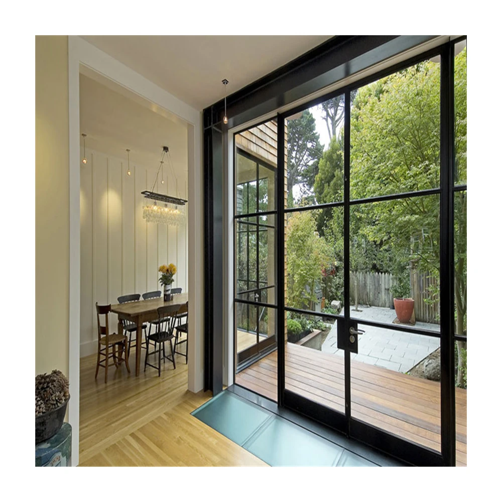 commercial double wrought iron glass doors steel framed glass French doors exterior