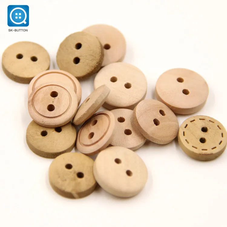 SK Custom Pear wood Vintage Design 2 holes Button for Sweater fashion wood wooden button