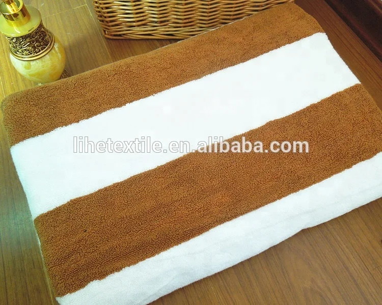 Yarn Dyed Jacquard Hotel Pool Towel black and white stripe beach towel white and blue stripe bath towel