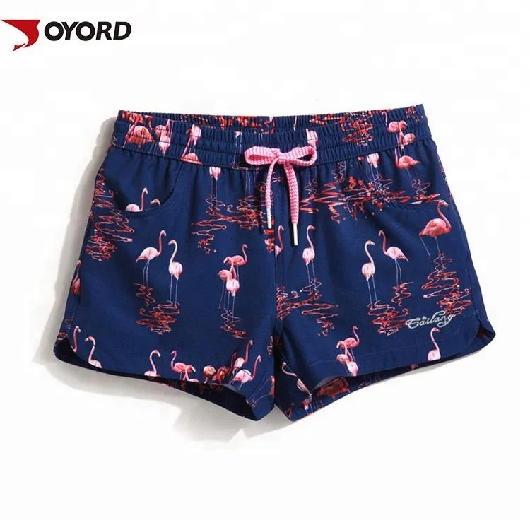 Быстросохнущие дышащие высококачественные пляжные шорты для женщин с принтом на заказ оптом