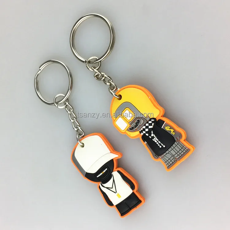 Promotional advertising gift soft PVC Fanta cartoon figure rubber key chains
