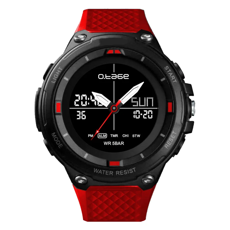 Waterproof surf watch military grade watch lcd display watch black