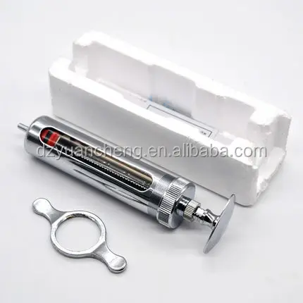 10ml, 20ml, 30ml, 50ml metal syringe veterinary injector syringes for animal