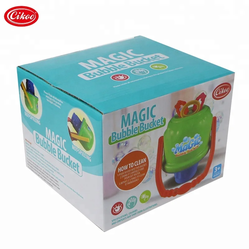2019 magic bubble bucket with sticks for kids games bubble toys