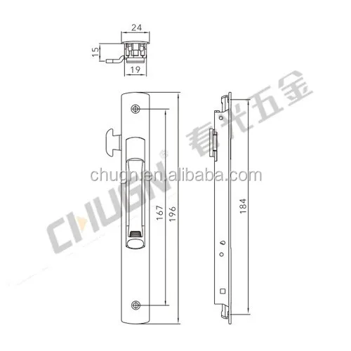 sliding door window hook lock