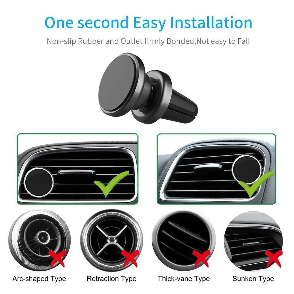 
Manufacturer New Arrival Cell Car Air Vent Magnet Phone Holder for iphone X6 6p 7 8 Samsung 