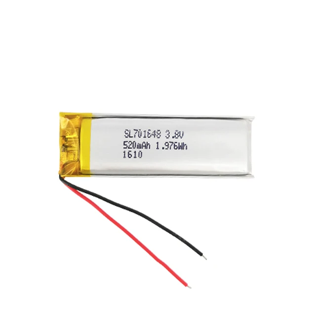 high capacity rechargeable 3.7v lipo battery 701648 520mAh for electronic pen