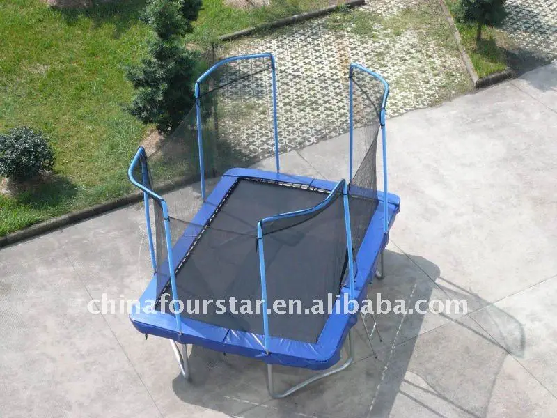 Cheap Rectangle Trampoline square trampoline with safety net
