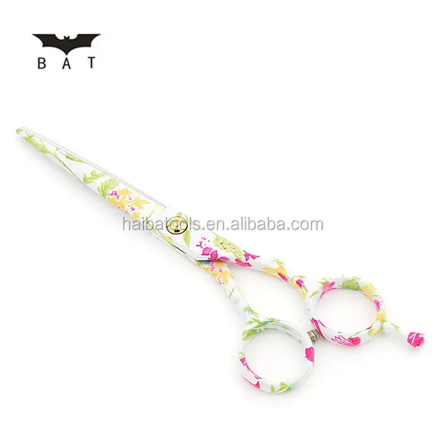 LT4-55S2 Fashion Pattern stainless steel 5.5 inch hair cutting scissors barber scissor
