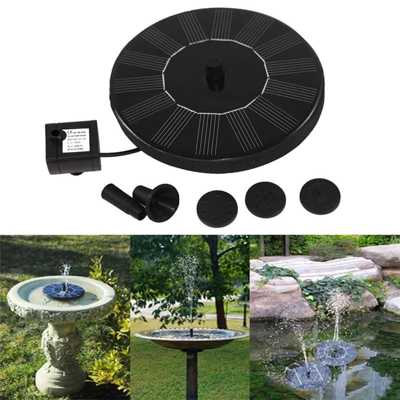 Outdoor Solar powered Fountain Pump Waterfall for Pool Garden Pond Bird Bath Decorative Submersible Kit Water Pump