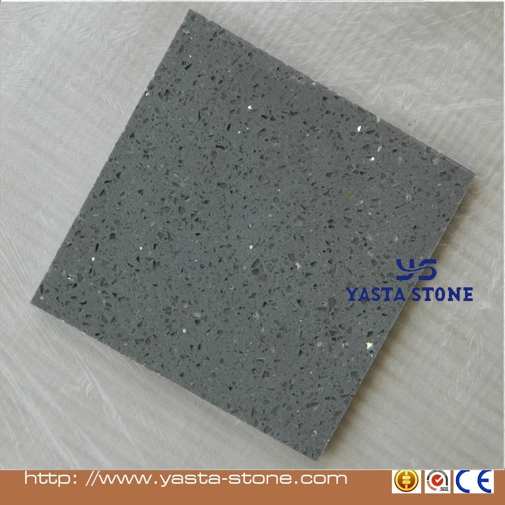Sparkling Starlight Quartz Floor Grey Quartz Mirror Fleck Tiles