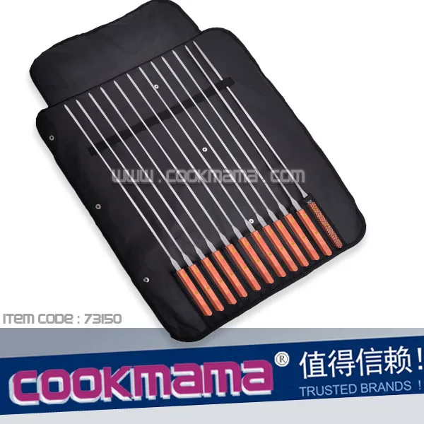 12PCS 58cm stainless steel kebab skewers with nylon bag