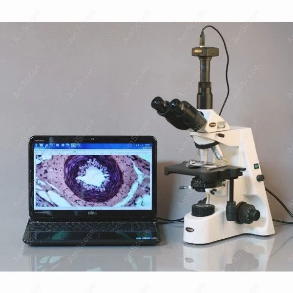 AmScope 40X-2500X Professional Infinity Plan Kohler Trinocular Darkfield Microscope