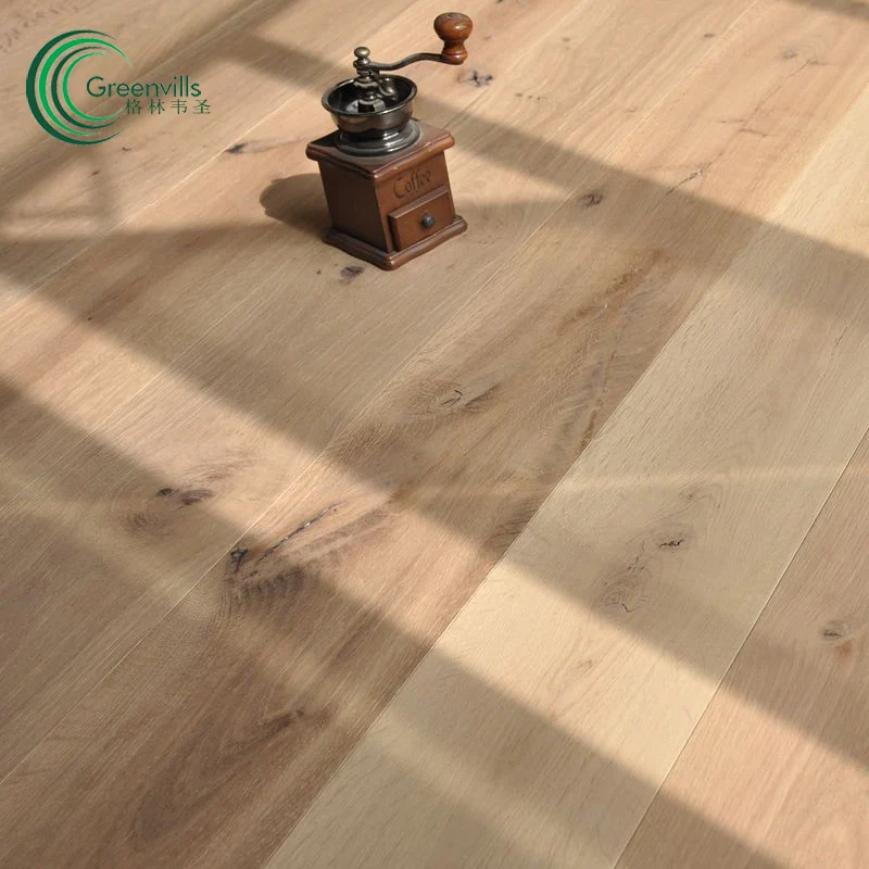 
Greenvills engineered wood floor tiles brushed natural look light grey color big plank floating floor 