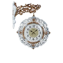 Double Face Decoration Garden Style Silent Quartz Wall Clock Modern Household B8206G-8