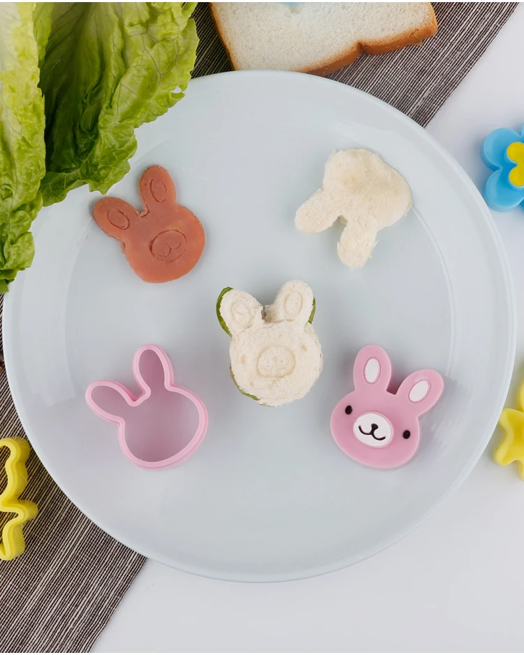 Mini Sandwich Cutters Shapes Set for Kids Plastic Bento Sandwich Cutters Molds