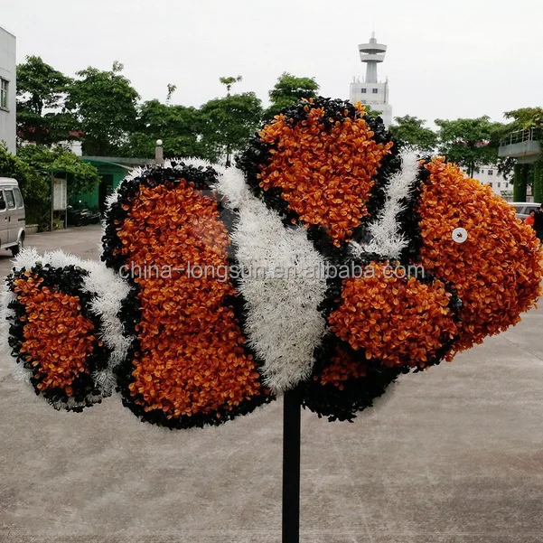 LSWS15122608 manufacture wholesale artificial buxus topiary butterfly for gard landscaing decoration