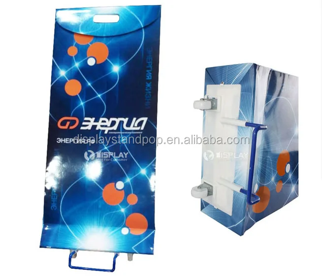 Extendable paper bag Portable Foldable Cardboard Trolley box bag Corrugated Wheels Carton for Exhibition Factory Sell