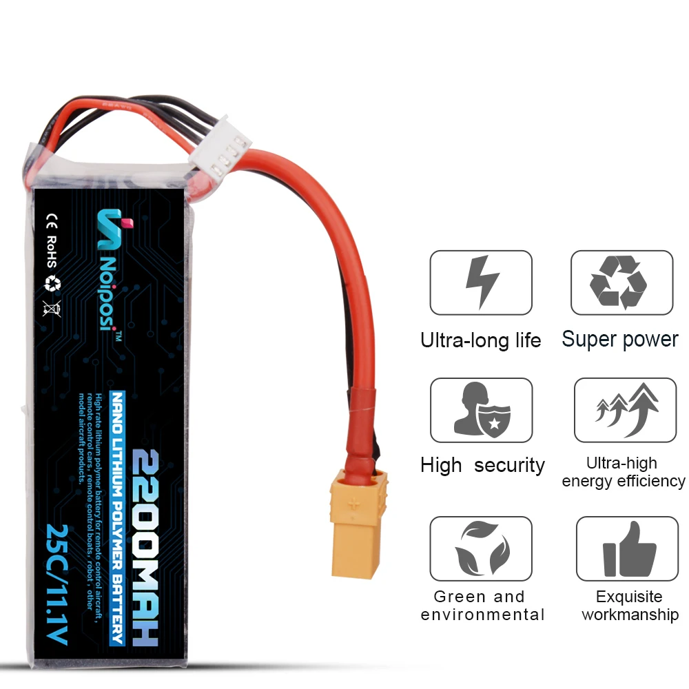 3S1P 25c 11.1v 2200mah Lipo Battery Pack for Rc Model Airplane