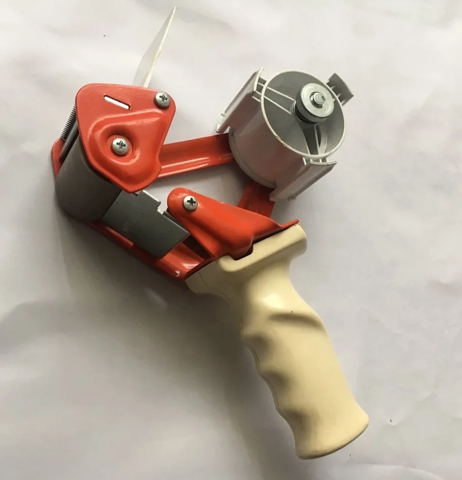 Carton sealing tape hand held tape dispenser gun 2 inch width 3 inch cores Orange color