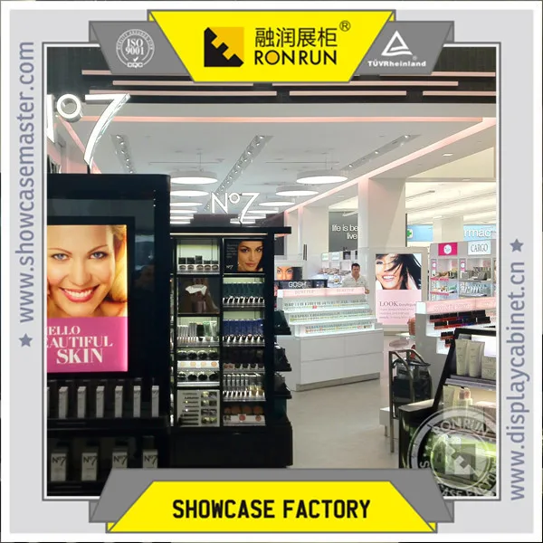 Fancy commercial cosmetic showcase for makeup