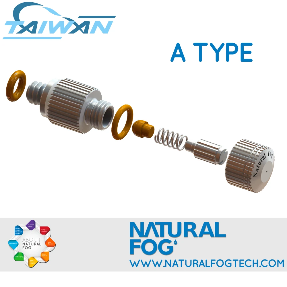 Natural Fog Cleanable Drip Free Hydroponics Mist Irrigation Stainless Steel Fog Nozzle