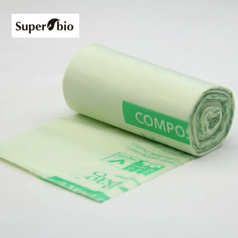 
Wholesale 3 Gallon Eco-friendly Cornstarch 100% biodegradable and Compostable OEM Garbage/Trash Bag On Roll 
